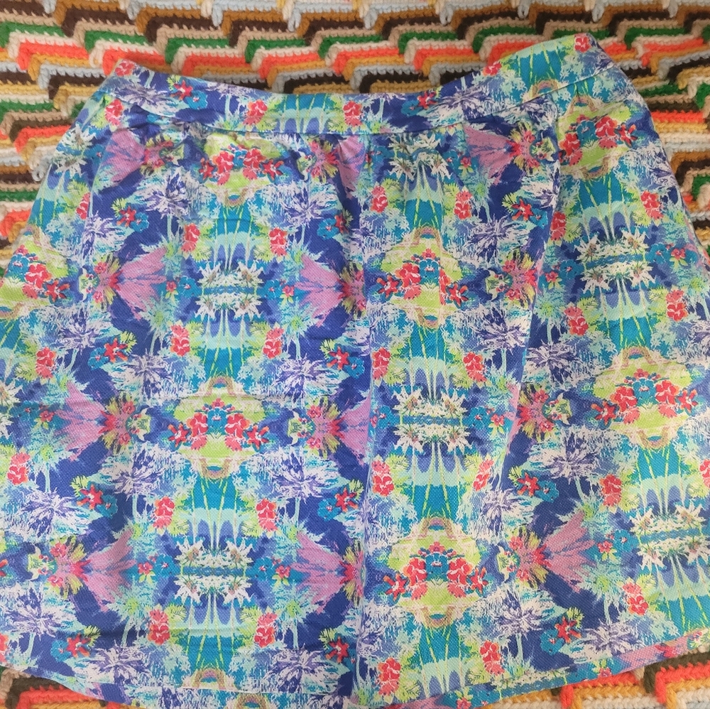 Victoria's Secret Multicolor Tropical Print A-Line Skirt
